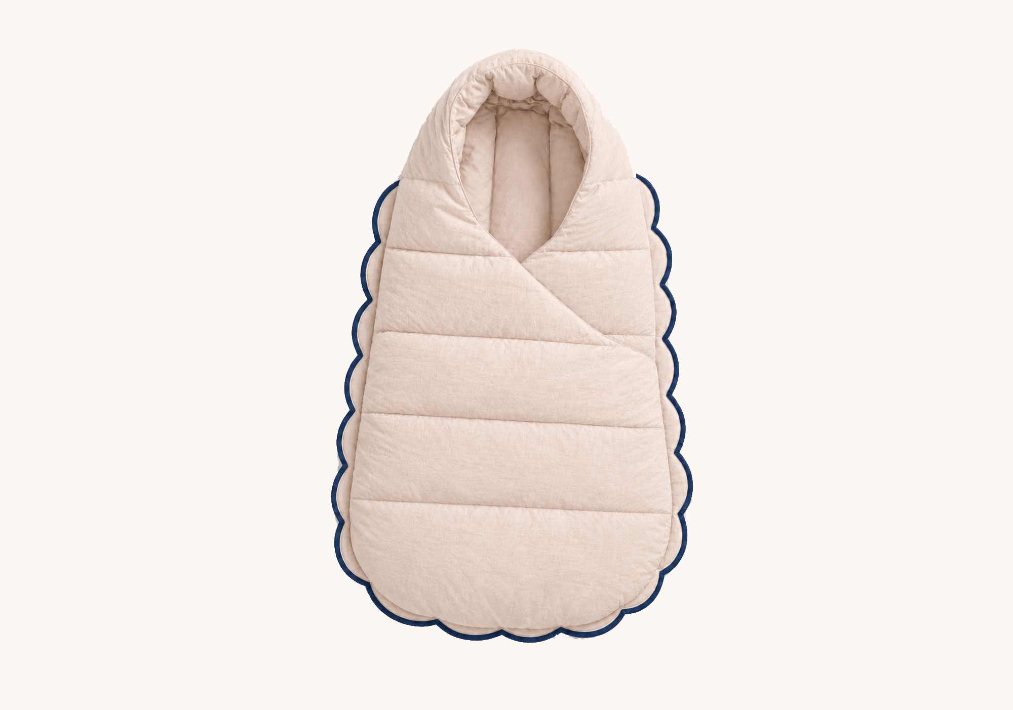 Baby Cosy Bag, Beige with blue rim