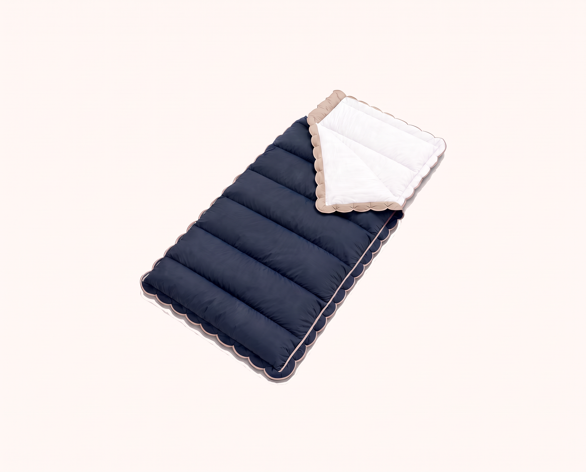 Kid's Sleeping Bag, Blue with beige rim
